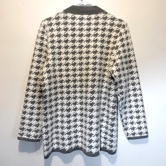 Nina Leonard Fuzzy Houndstooth Sweater - Picture 6 of 9